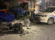 Kağıthane’de motosikletli saldırgan ateş açtı, motosiklet alev alev yandı