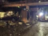 Kağıthane’de Hafriyat Kamyonu Devrildi