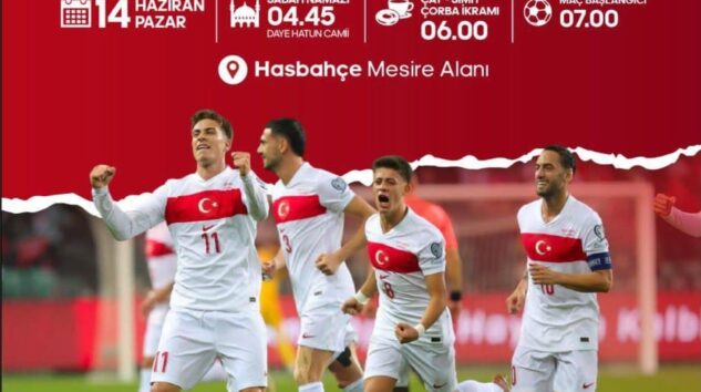 BELEDİYEDEN HASBAHÇE’DE MİLLİ MAÇ İÇİN DEV EKRAN